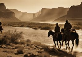 Die Geschichte des Wilden Westens: Cowboys, Indianer und Pioniere.