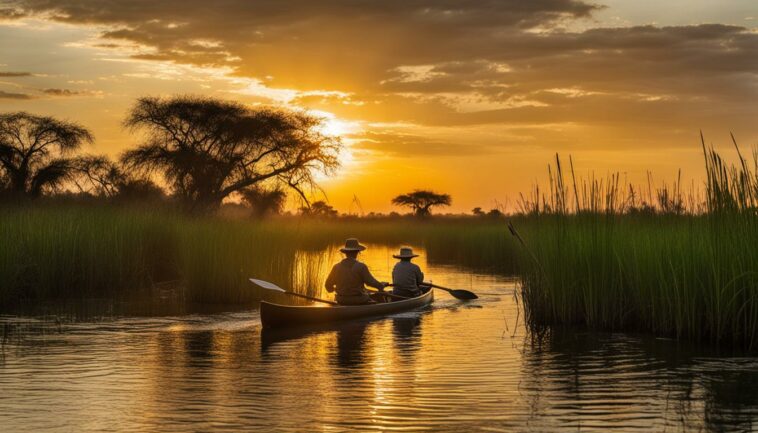Mit dem Mokoro durch das Okavango-Delta paddeln